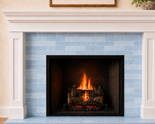 victorian fireplace tile  Baby BLUE (SR-302)
